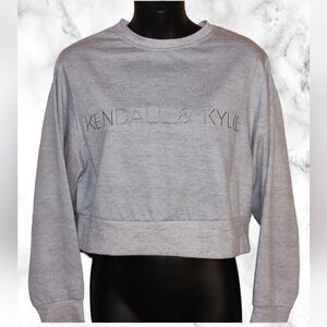 KENDALL & Kylie Long Sleeve Crop Top Sweatshirt